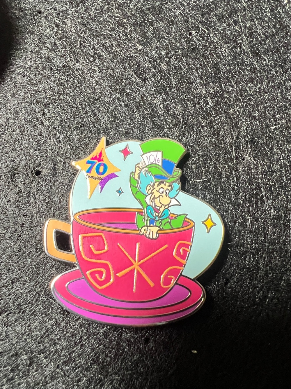 Disneyland Mad hatter 70th anniversary pin.